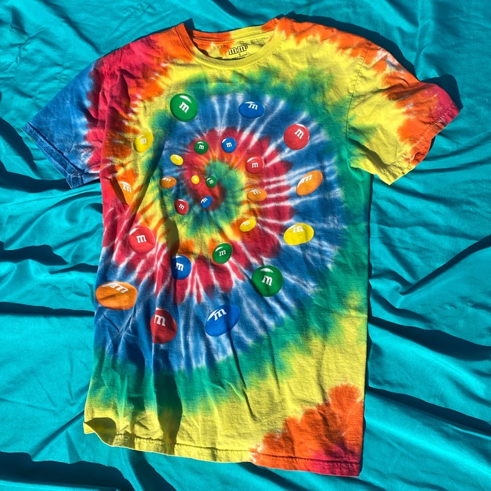 M&M’s tie dye shirt, Size: S, rainbow tie-dye
